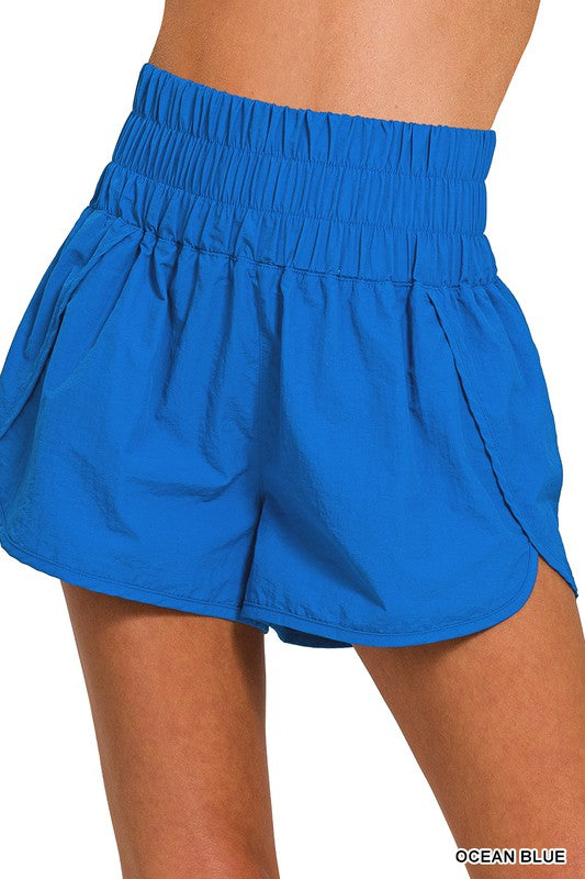 WINDBREAKER SMOCKED WAISTBAND RUNNING SHORTS