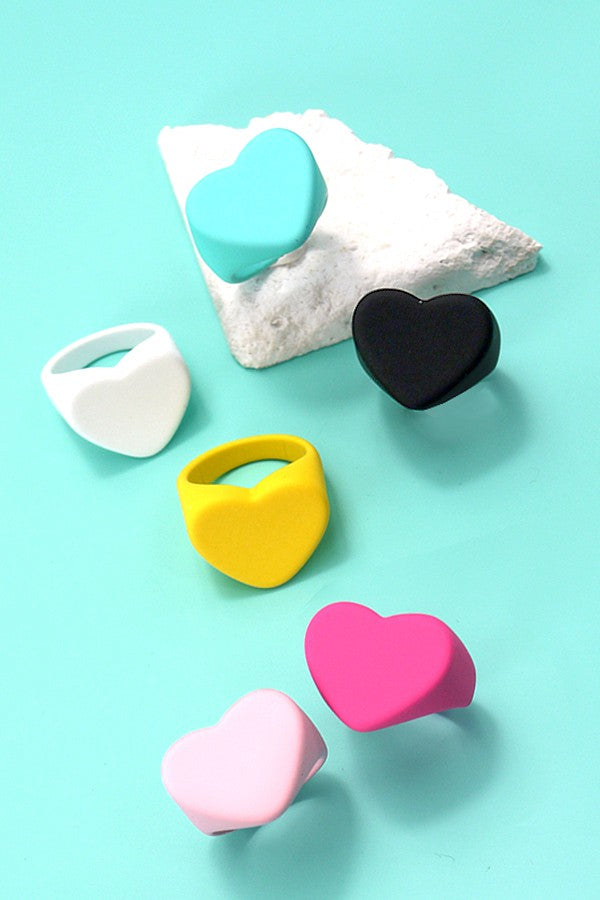 MATTE HEART RING