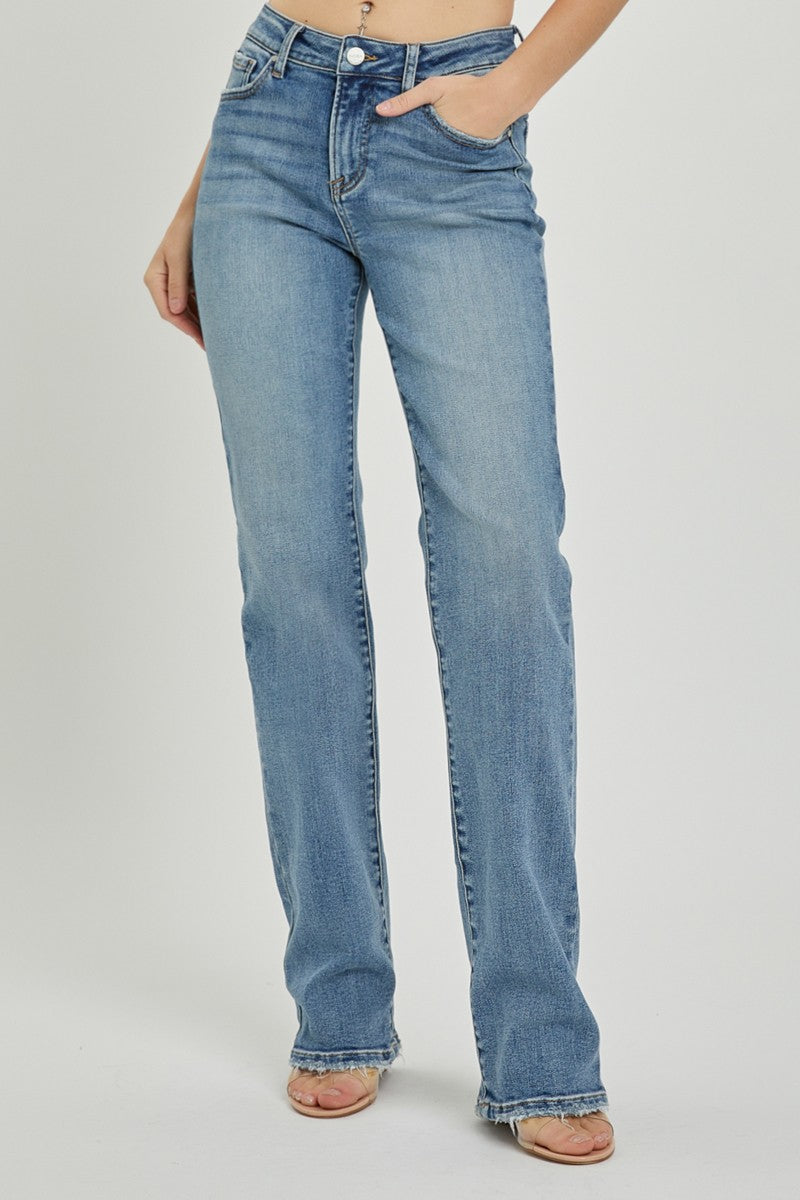 Risen Straight Leg Jeans