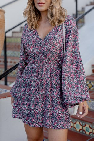 Floral Print Rayon Gauze Dress