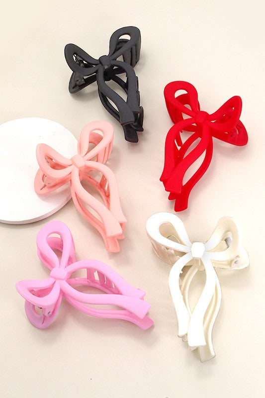 MATTE BOW HAIR CLAW CLIPS