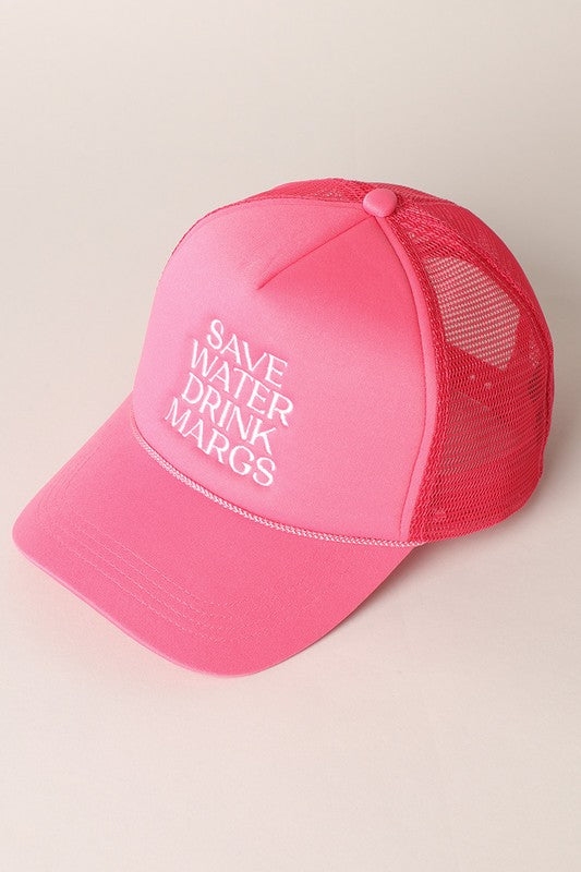 Save Water Drink Margs Embroidered Trucker Cap