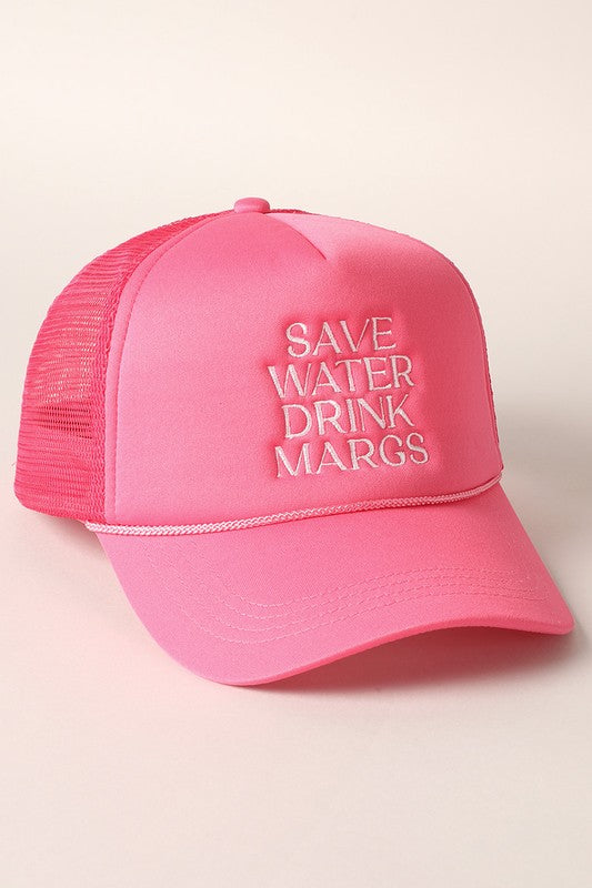 Save Water Drink Margs Embroidered Trucker Cap