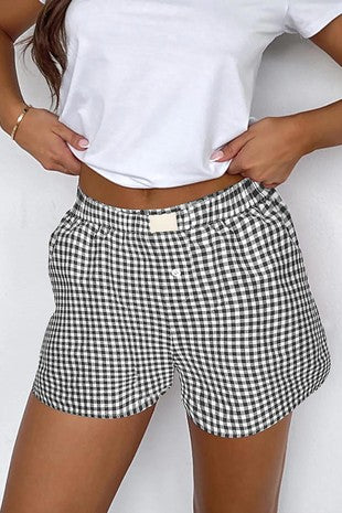 Gingham Cuffed Shorts