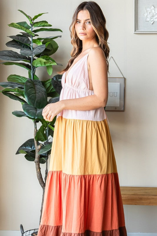 Multi Color Tiered Maxi Dress