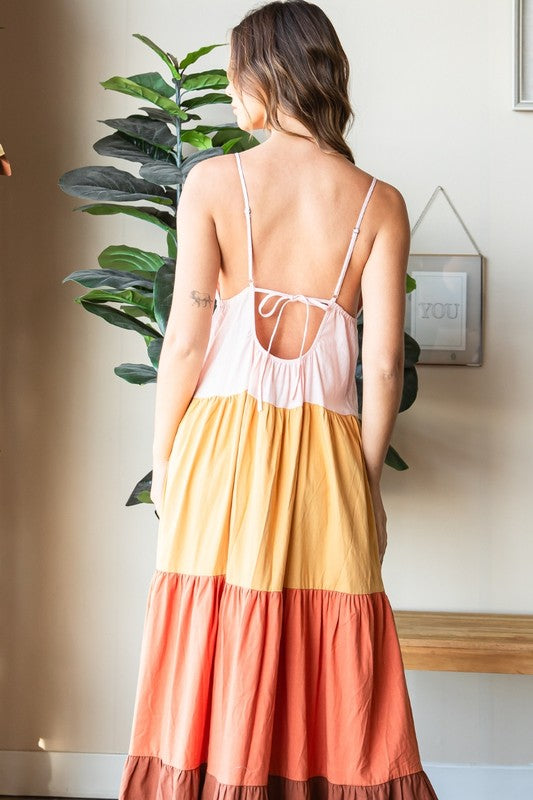 Multi Color Tiered Maxi Dress