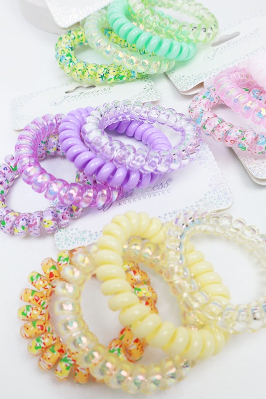 4-Pcs Multicolor Spiral Hair Ties