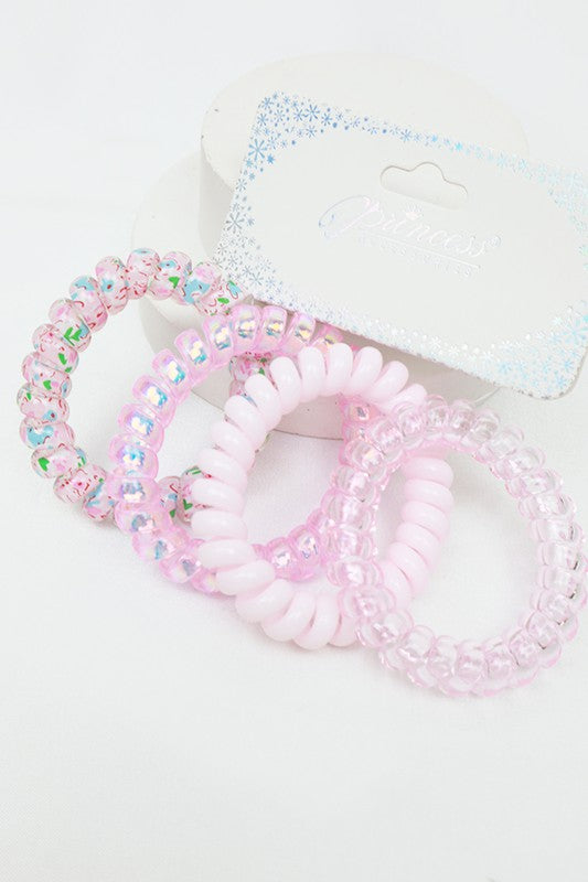 4-Pcs Multicolor Spiral Hair Ties