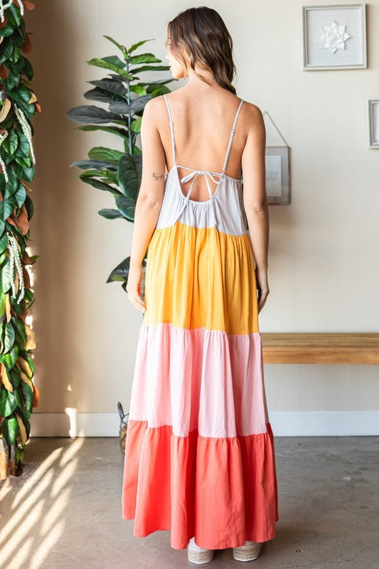 Multi Color Tiered Maxi Dress